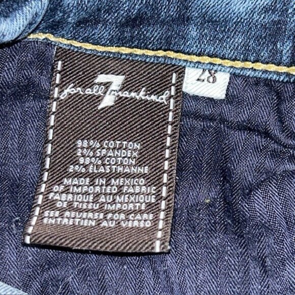 7 FOR ALL MANKIND Jeans Sz 28 Womens Roxanne Denim Skinny Medium Blue Stretch - Picture 4 of 7